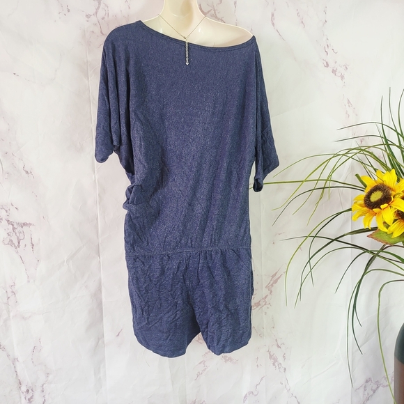 Tart Blue Relaxed Boxy Dolman Sleeve Blouse - Picture 2 of 3